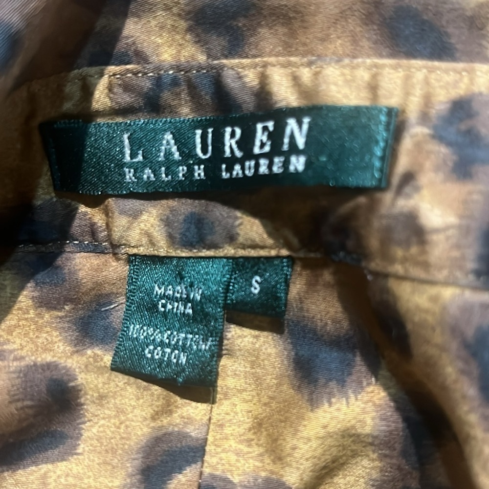 Lauren Ralph Lauren Cotton Animal Print Button Down Urban traveller Blouse - Picture 10 of 10